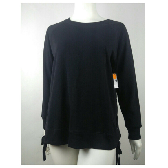 Xersion Sweatshirt Black Lace Up 0X NWT - Picture 5 of 6